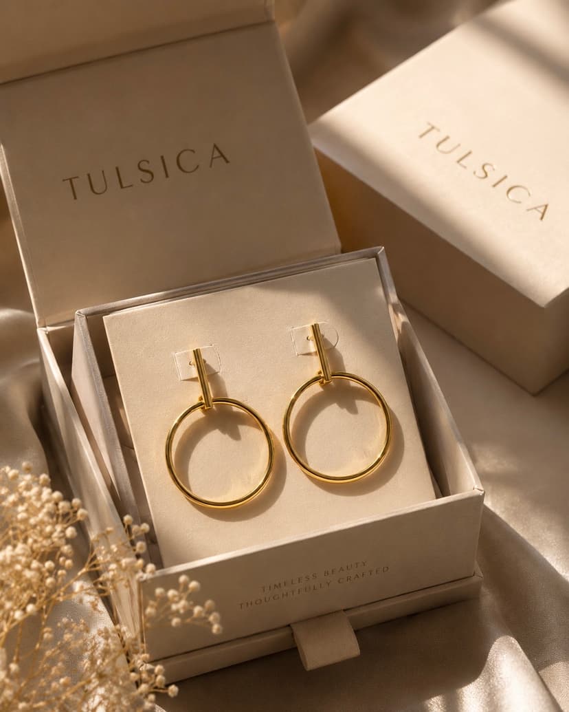 Mantra Circle 9KT Gold Earrings
