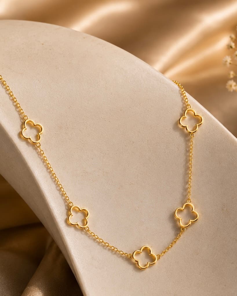 Celeste Clover 9KT Gold Necklace