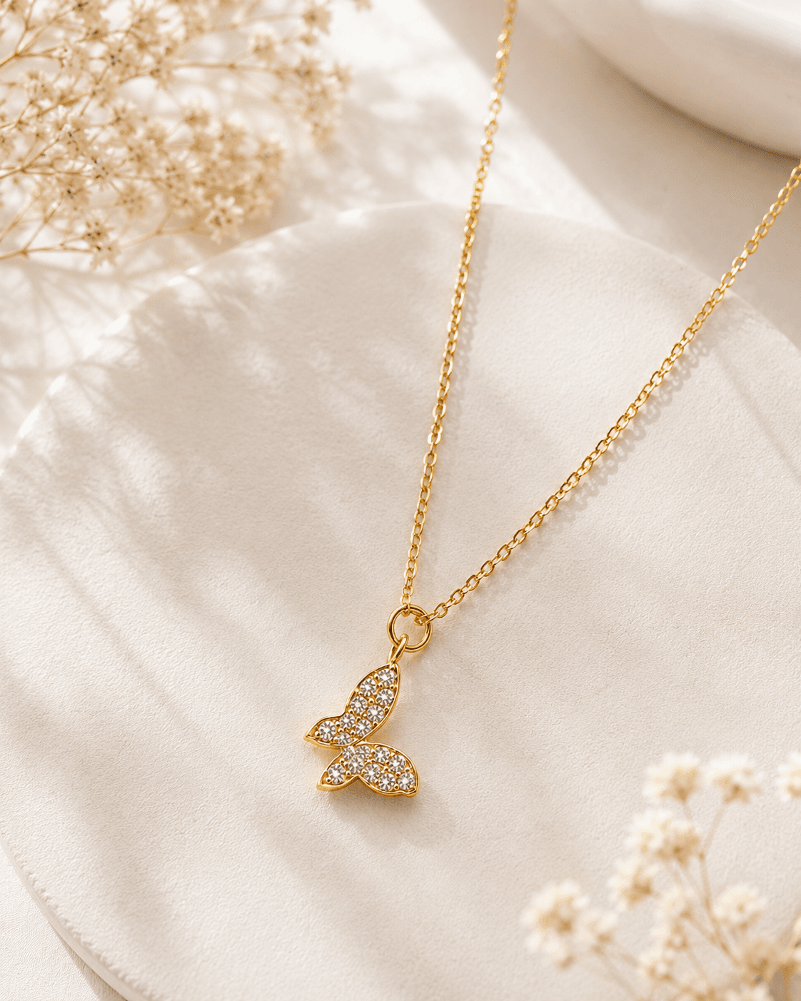 Aurelia Butterfly 9KT Gold Necklace