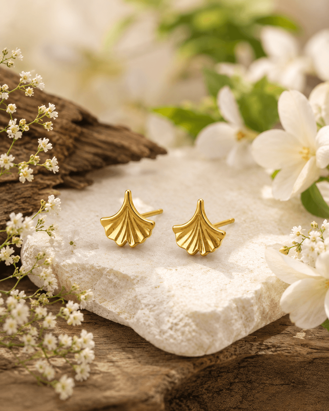 The Ginkgo Bloom 9KT Gold Tops